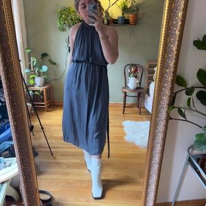 Lucy Paris Elegant Blue Sleeveless Dress Size Medium